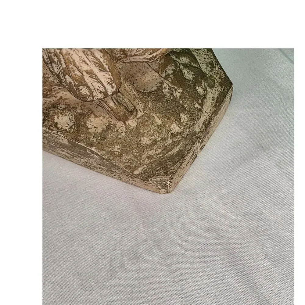 Vintage Owl Figurine Rustic Woodland Cottagecore Decor Chalkware 5.5